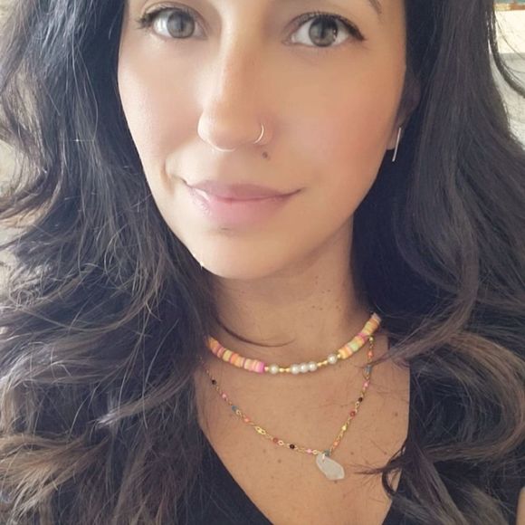 Handmade Doble layer necklace stainless steel and seaglass - Picture 3 of 10